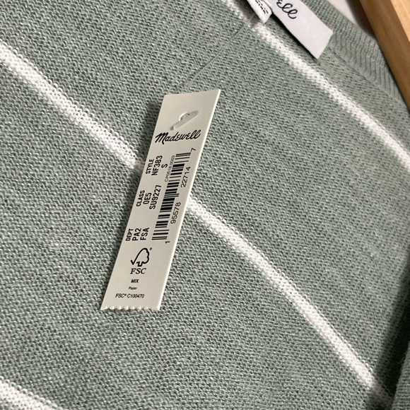 Madewell | Marlton Striped Linen Blend Cardigan Sweater Button Details Beachy - Picture 6 of 8